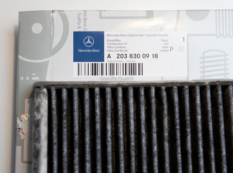 Mercedes-Benz CDI Sudrabs, Salona gaisa filtra maiņa Mercedes-Benz C270